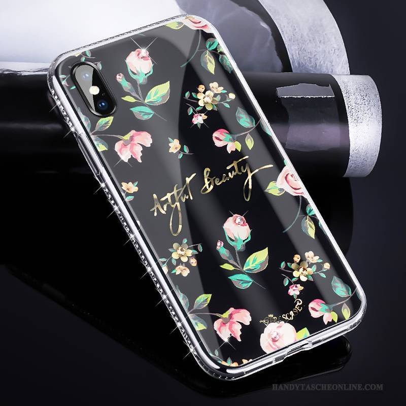 Hülle iPhone X Luxus Trendmarke Rot, Case iPhone X Strass Neu Anti-sturz