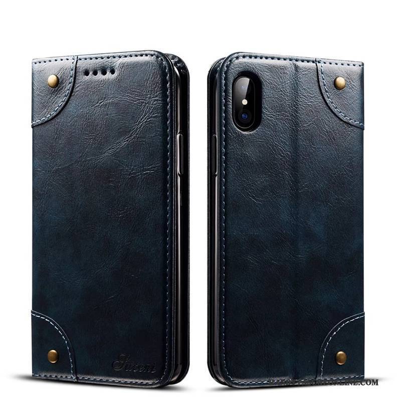 Hülle iPhone X Schutz Trend Karte, Case iPhone X Folio Grün Handyhüllen