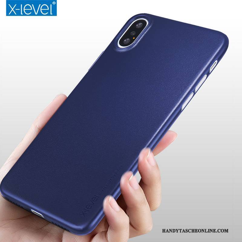 Hülle iPhone X Taschen Nubuck Blau, Case iPhone X Schutz Trend Anti-sturz