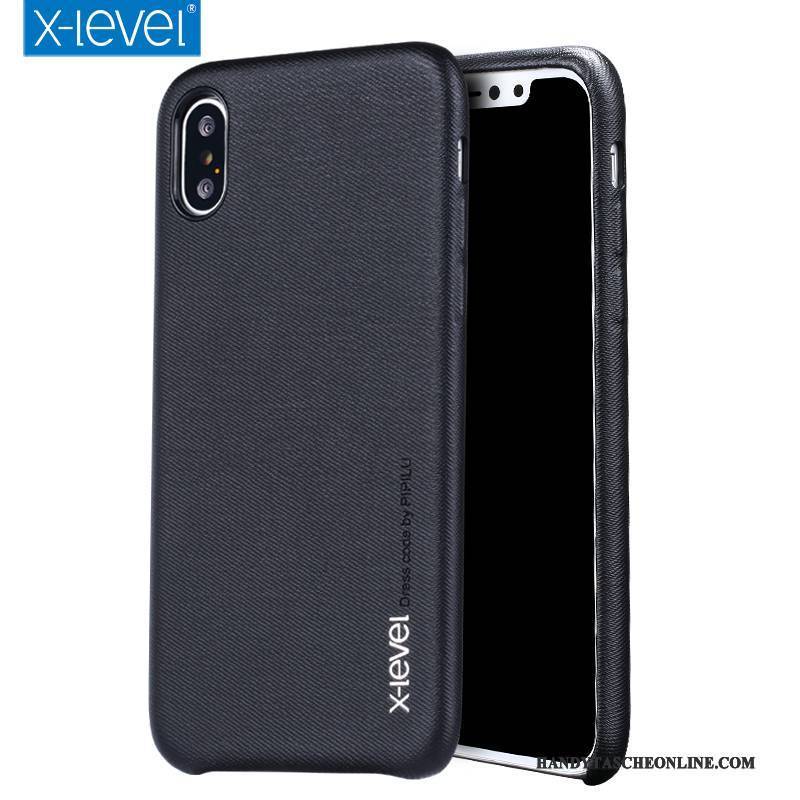 Hülle iPhone X Weiche Nubuck Persönlichkeit, Case iPhone X Kreativ Anti-sturz Schwarz