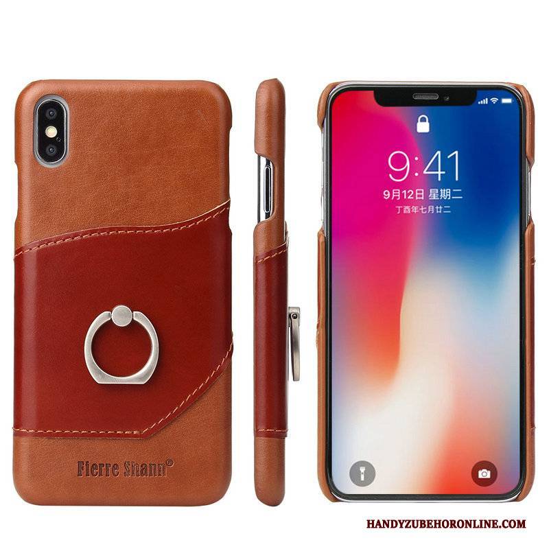 Hülle iPhone Xs Halterung Kuh Ring, Case iPhone Xs Taschen Business Anti-sturz
