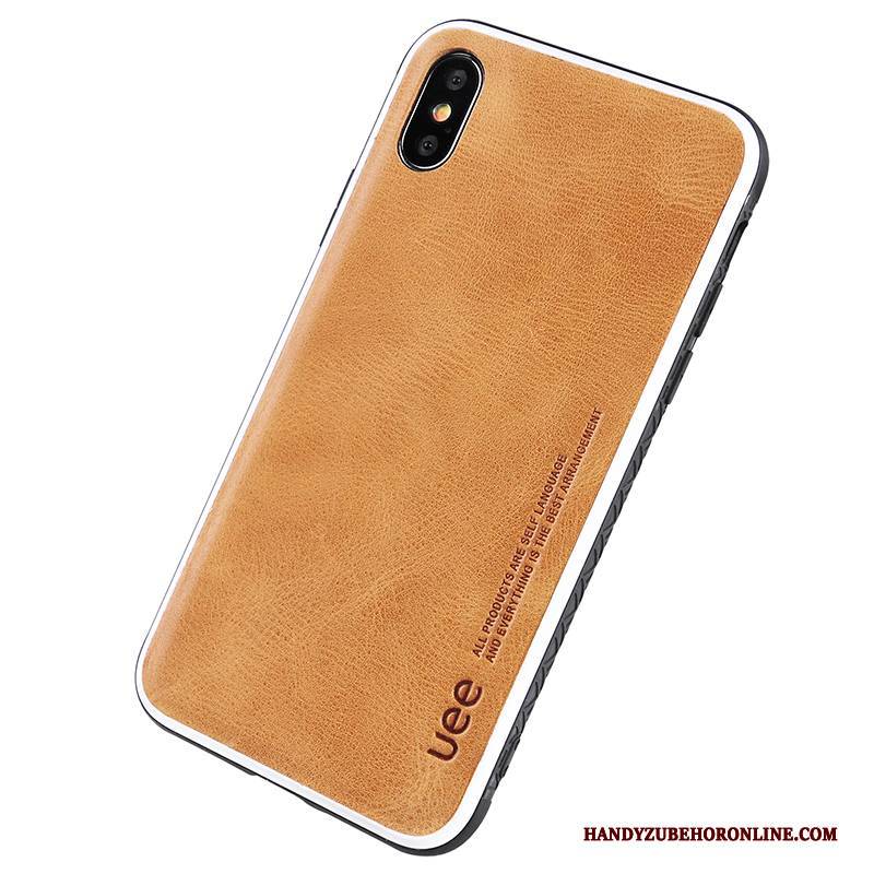 Hülle iPhone Xs Max Leder Persönlichkeit Trendmarke, Case iPhone Xs Max Taschen Nubuck Schlank