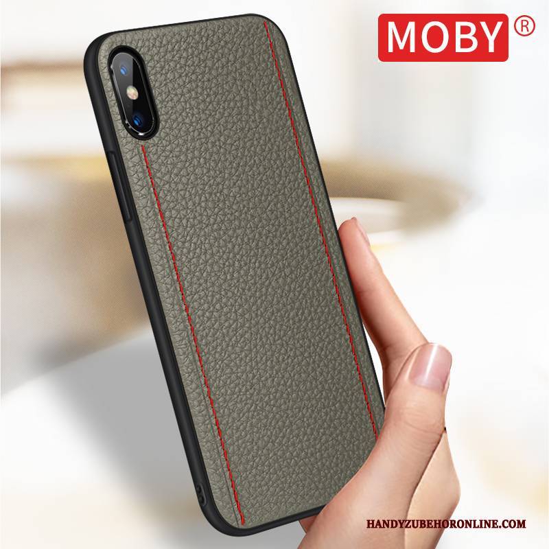 Hülle iPhone Xs Max Leder Schlank Persönlichkeit, Case iPhone Xs Max Taschen Neu Trendmarke
