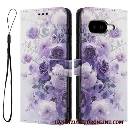 Lederhüllen Für Google Pixel 10a Lila Rosen