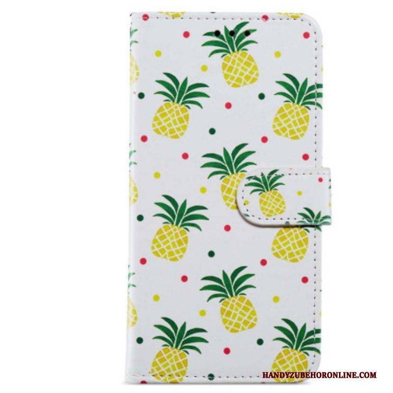 Lederhüllen Für Google Pixel 7A Mit Kordel Riemchen-ananas