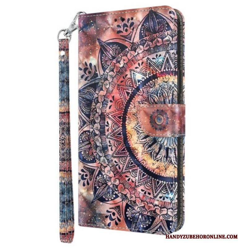 Lederhüllen Für Google Pixel 7A Mit Kordel Riemchen-aquarell-mandala