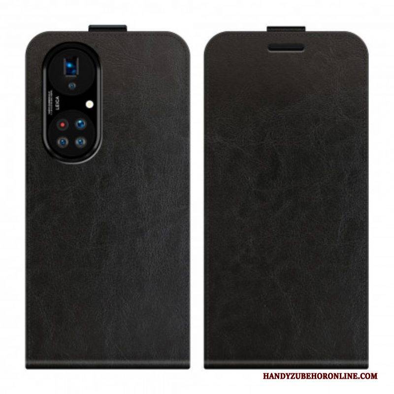 Lederhüllen Für Huawei P50 Pro Flip Case Vertikale Klappe In Lederoptik