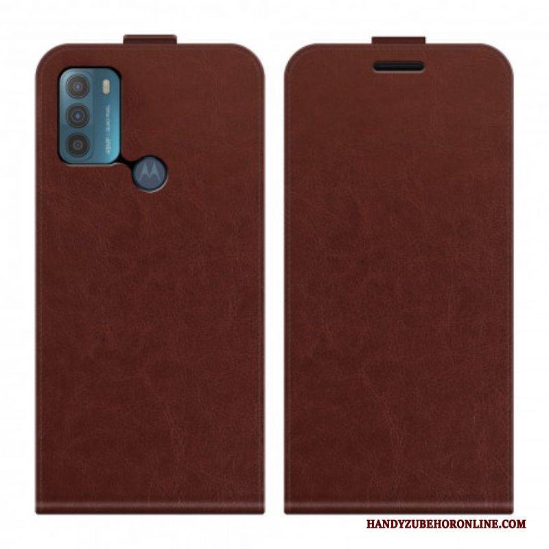 Lederhüllen Für Moto G50 Flip Case Vertikale Klappe In Lederoptik