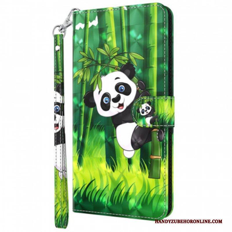Lederhüllen Für Moto G71 5G Panda Und Bambus