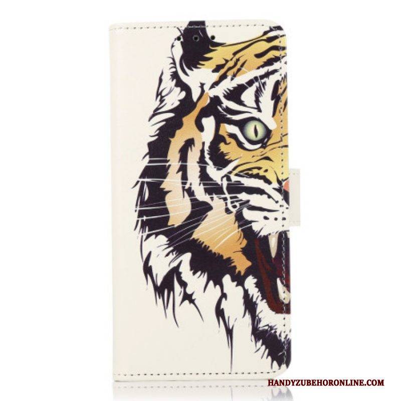 Lederhüllen Für Motorola Edge 40 Pro Wilder Tiger
