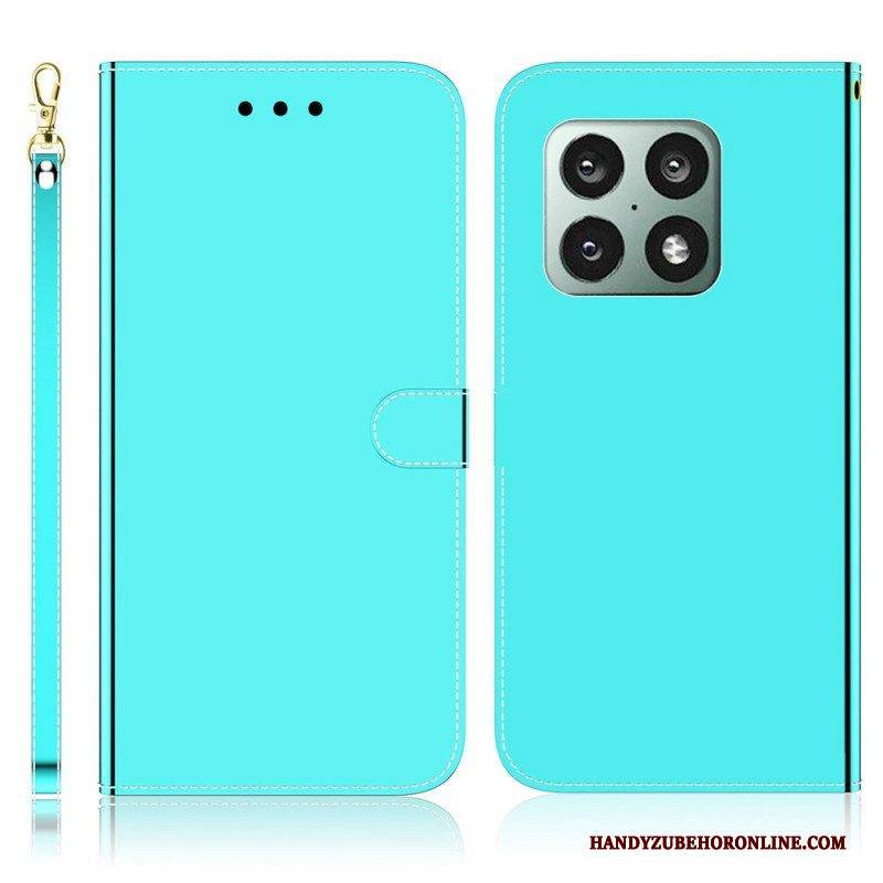 Lederhüllen Für OnePlus 10 Pro 5G Spiegelabdeckung Aus Kunstleder