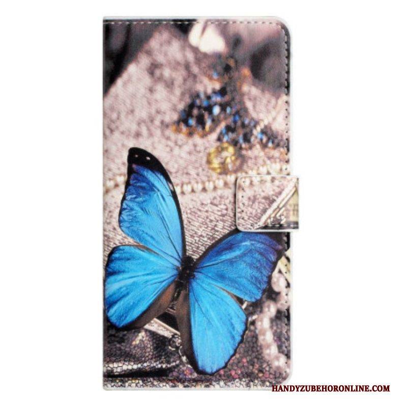 Lederhüllen Für OnePlus 10T 5G Blauer Schmetterling