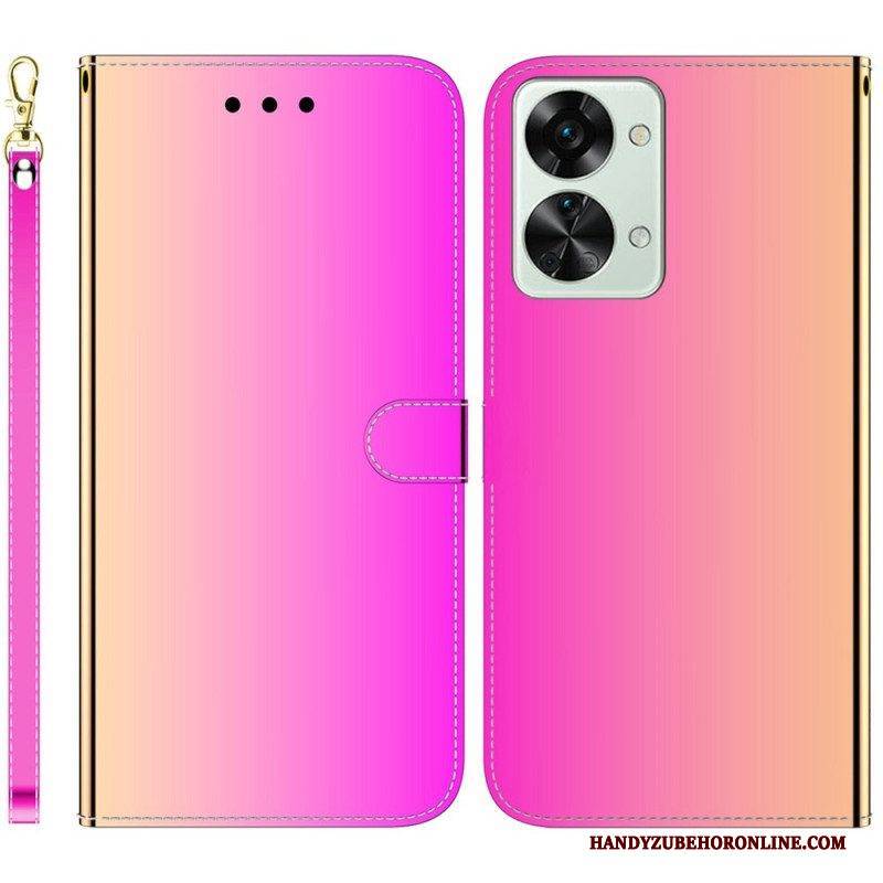 Lederhüllen Für OnePlus Nord 2T 5G Spiegeleffekt Aus Kunstleder