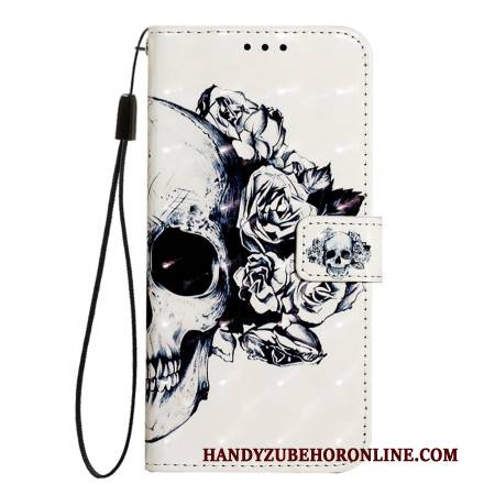 Lederhüllen Für Oneplus Nord 4 Blumenschädel
