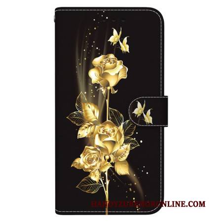 Lederhüllen Für Oneplus Nord 4 Goldene Und Rosa Schmetterlinge