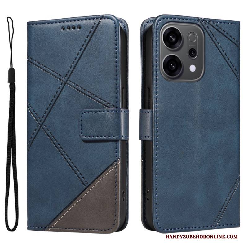 Lederhüllen Für Oppo Reno 14 5g Zweifarbige Linien