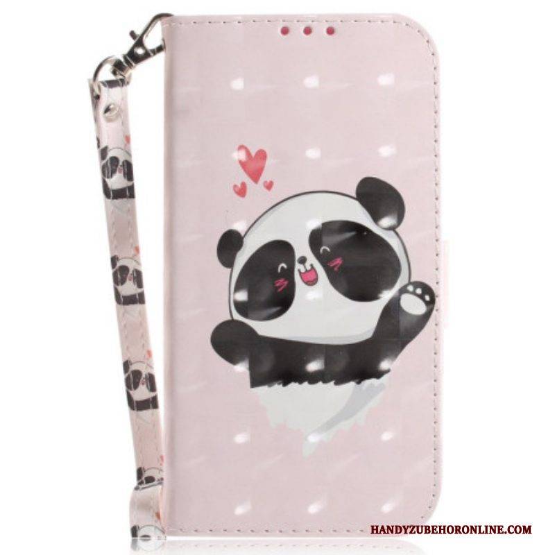 Lederhüllen Für Oppo Reno 8 Panda Love Mit Schlüsselband