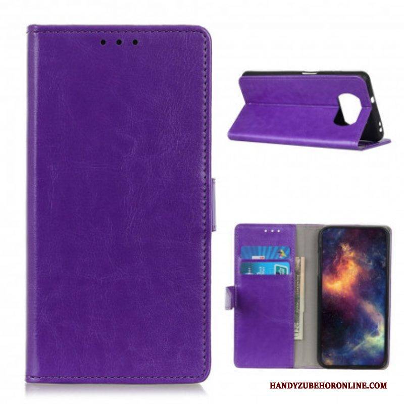 Lederhüllen Für Poco X3 / X3 Pro / X3 NFC Einfacher Glänzender Ledereffekt