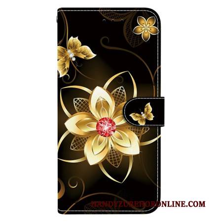 Lederhüllen Für Realme 14 5g Goldenes Blumenmuster