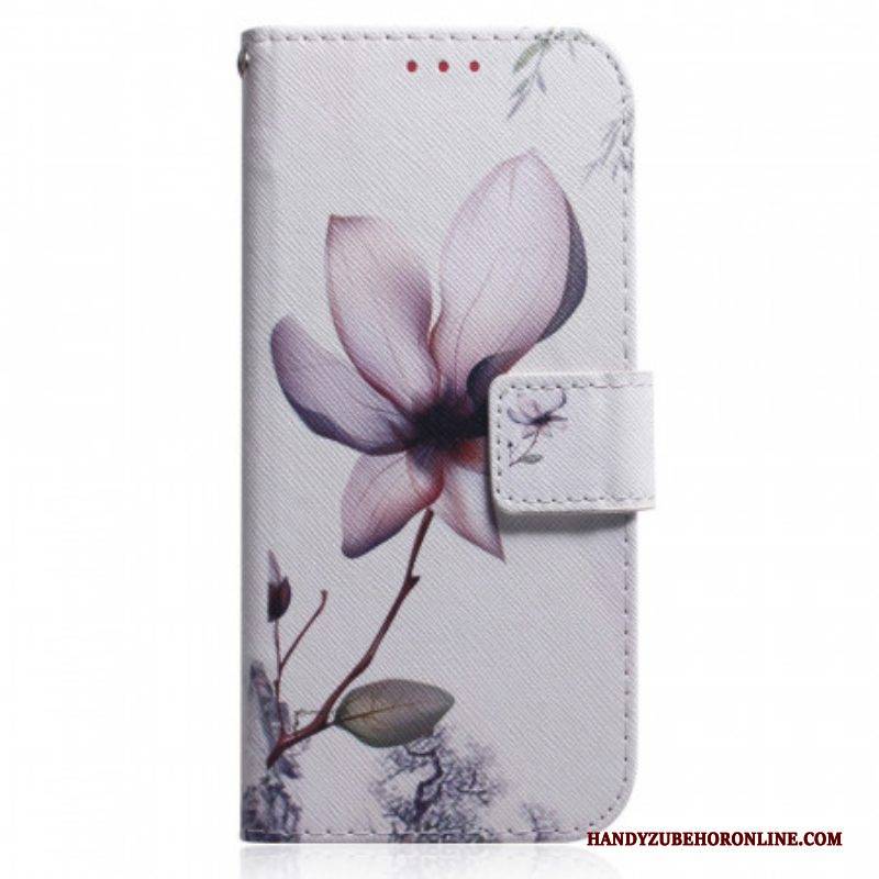 Lederhüllen Für Realme 9i Pinke Blume