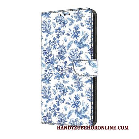Lederhüllen Für Samsung Galaxy A17 4g / 5g Blaue Blumen