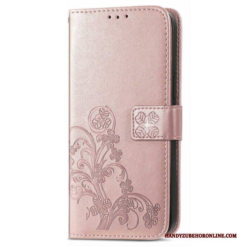 Lederhüllen Für Samsung Galaxy M13 Blumenmuster Mit Riemen