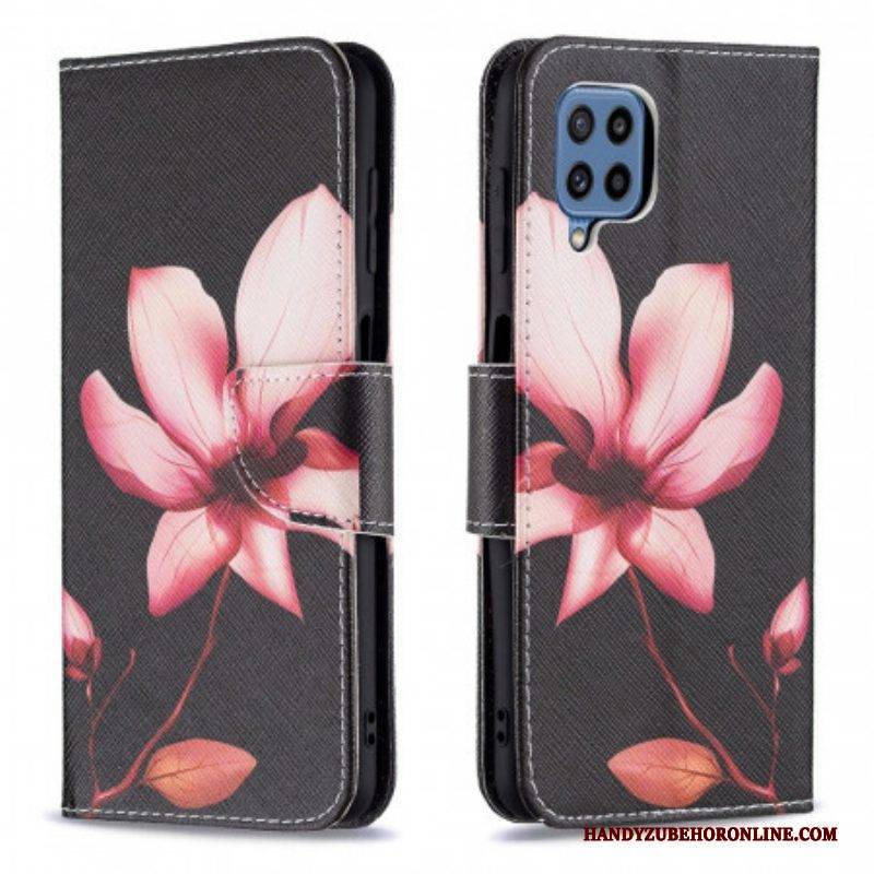 Lederhüllen Für Samsung Galaxy M32 Pinke Blume