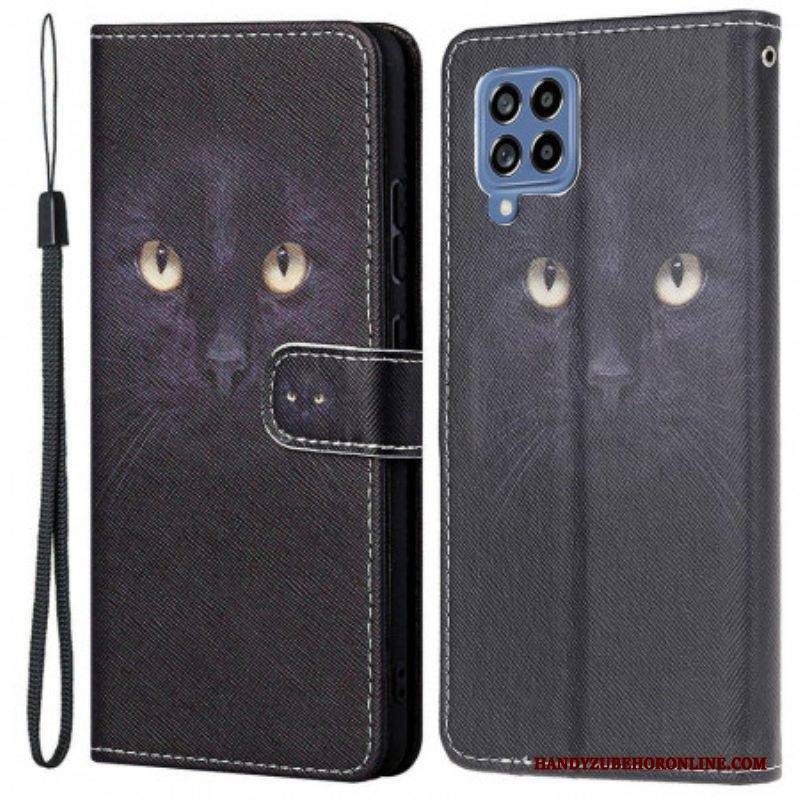 Lederhüllen Für Samsung Galaxy M53 5G Mit Kordel Riemchen-katzenaugen