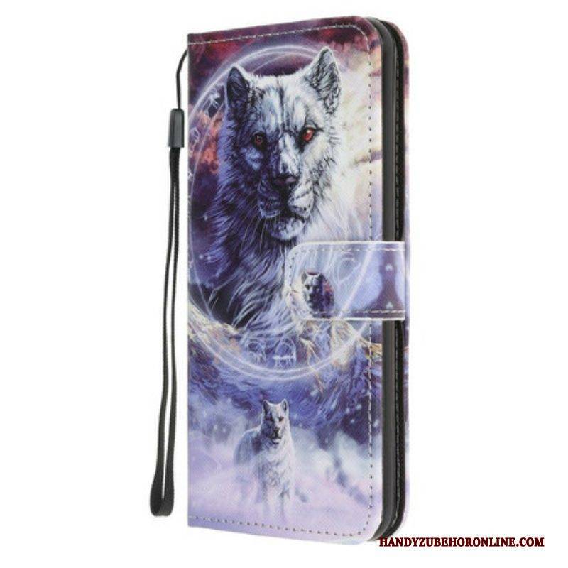 Lederhüllen Für Samsung Galaxy S20 FE Wolf Im Winter Mit Schlüsselband