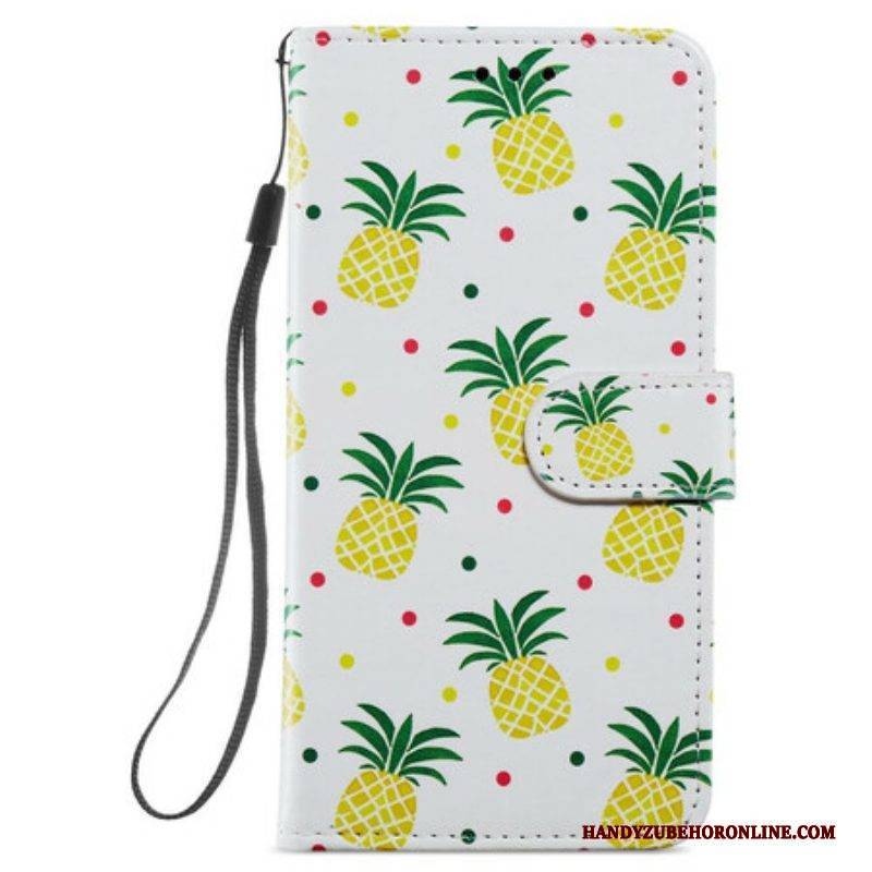 Lederhüllen Für Samsung Galaxy S21 FE Mehrere Ananas
