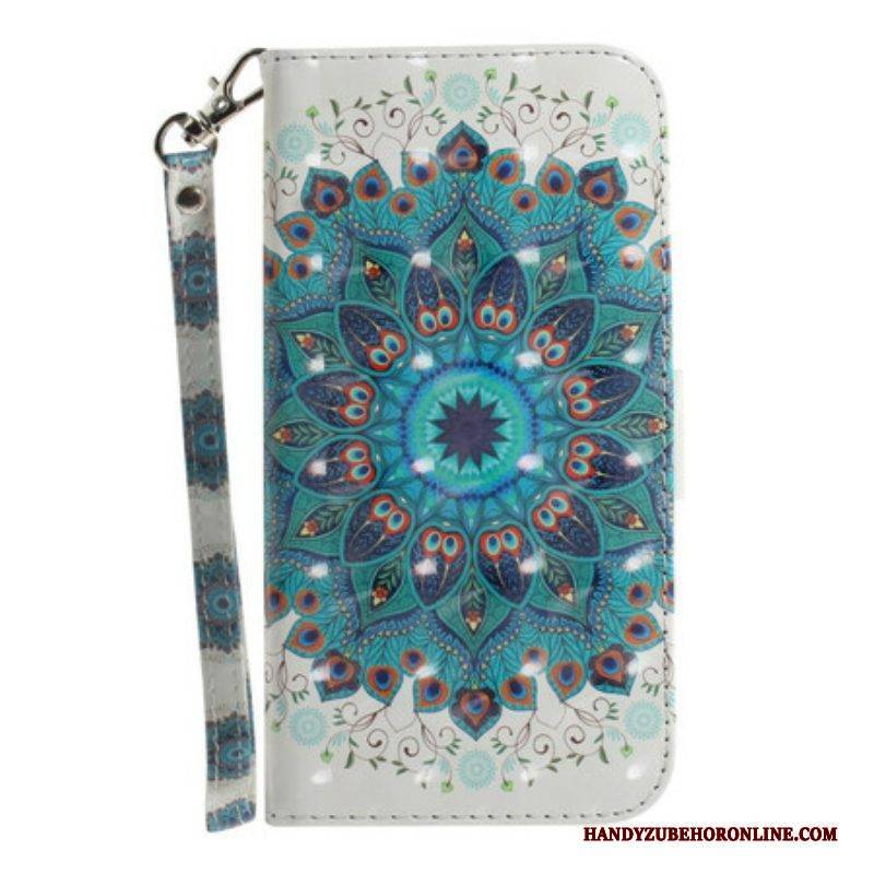 Lederhüllen Für Samsung Galaxy S21 FE Mit Kordel Meisterhaftes Mandala Mit Riemen
