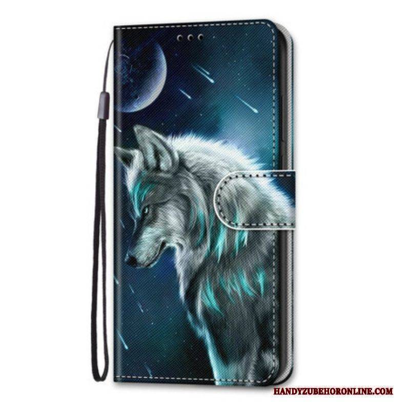 Lederhüllen Für Samsung Galaxy S21 Plus 5G Wolf Unter Einem Sternenregen