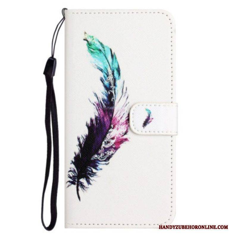 Lederhüllen Für Samsung Galaxy S23 5G Mit Kordel Feder Mit Lanyard