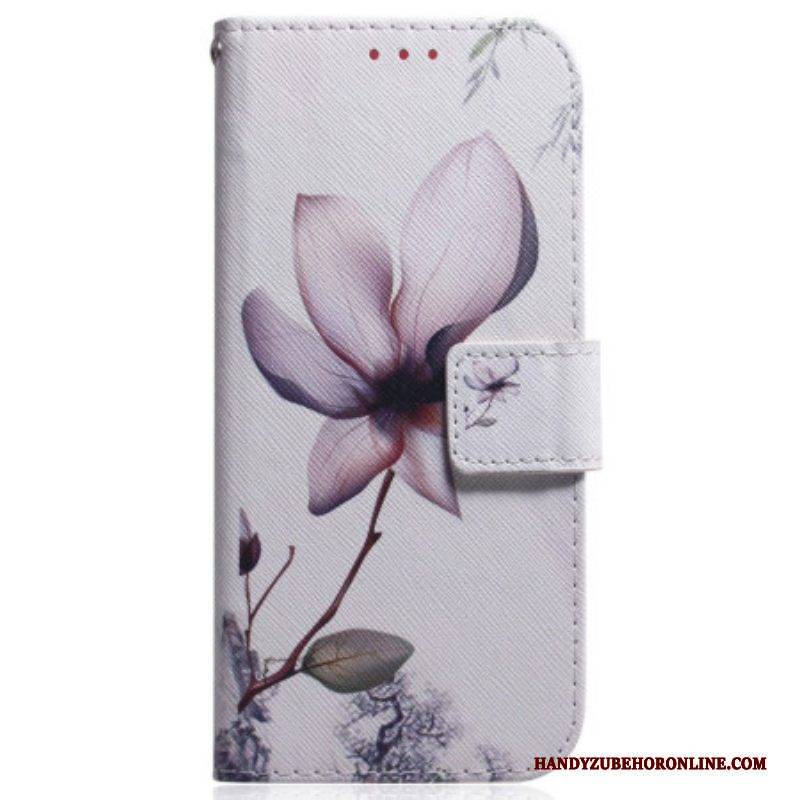 Lederhüllen Für Samsung Galaxy S23 5G Pinke Blume
