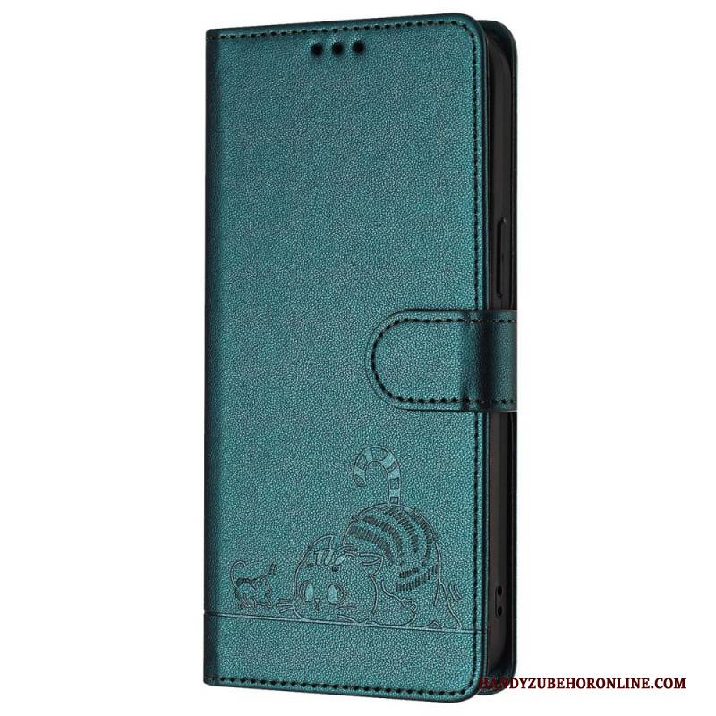 Lederhüllen Für Samsung Galaxy S25 5g Rfid-schutz Mit Katzenmotiv