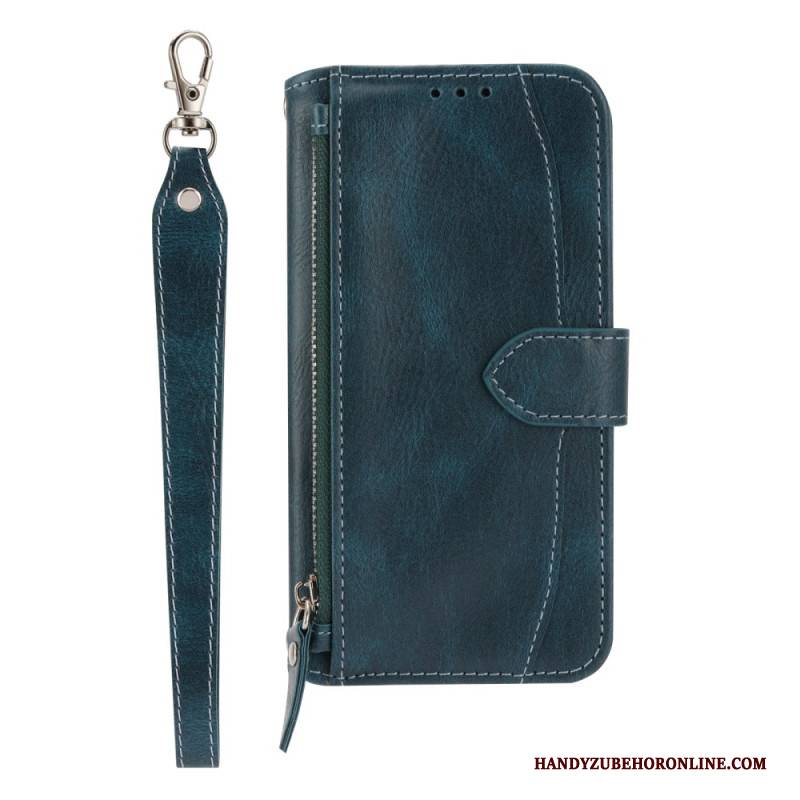 Lederhüllen Für Samsung Galaxy S25 Plus 5g Reißverschlusstasche Und Schulterriemen