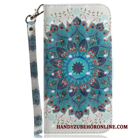 Lederhüllen Für Samsung Galaxy S26 Grünes Mandala-lanyard