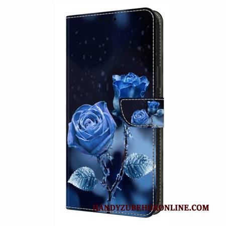 Lederhüllen Für Samsung Galaxy S26 Plus Blaue Rosen