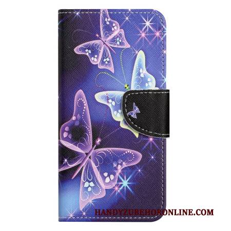 Lederhüllen Für Samsung Galaxy S26 Plus Funkelnde Schmetterlinge