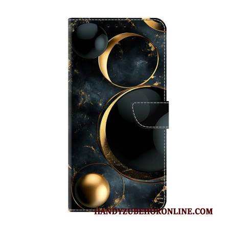 Lederhüllen Für Samsung Galaxy S26 Plus Goldene Ringe