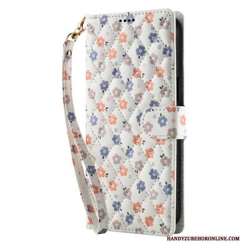 Lederhüllen Für Samsung Galaxy S26 Plus Riemen Mit Blumenmuster