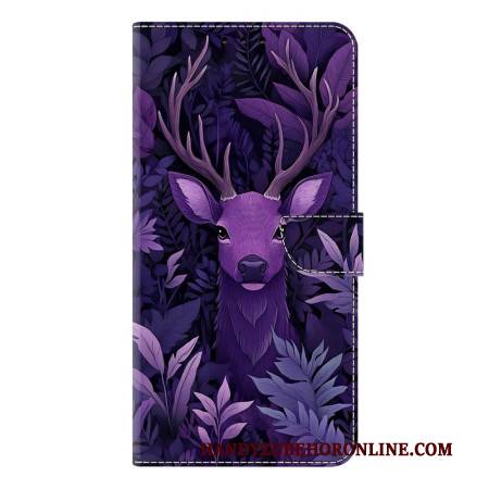 Lederhüllen Für Samsung Galaxy S26 Plus Violettes Hirschmotiv
