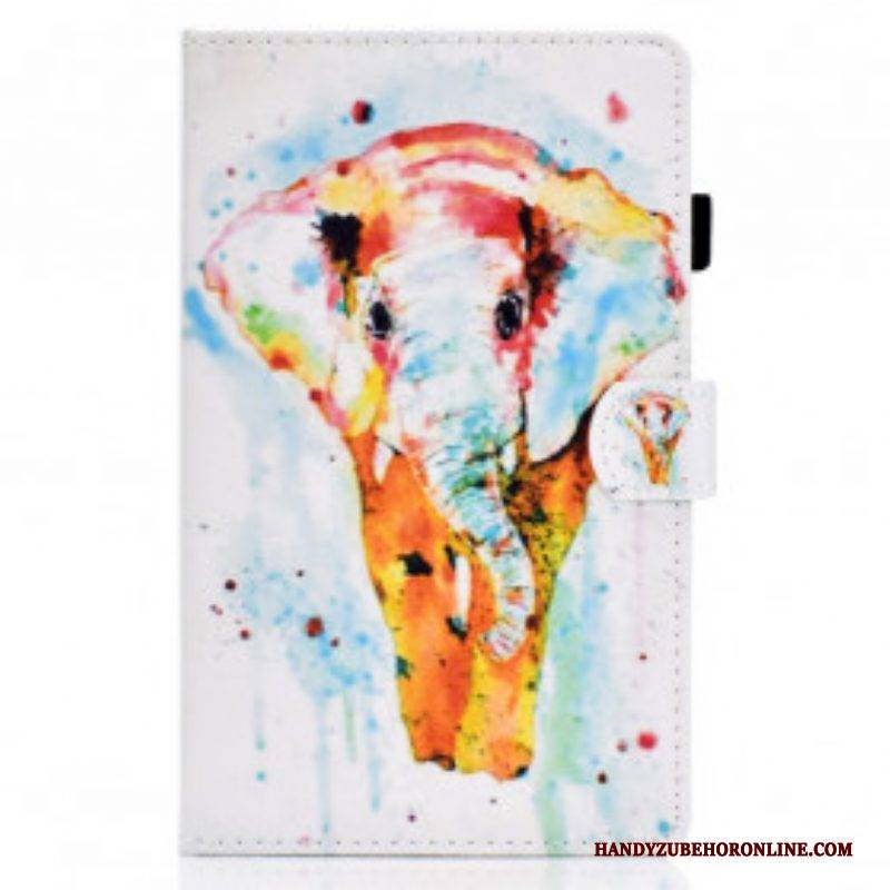 Lederhüllen Für Samsung Galaxy Tab A7 (2020) Aquarell-elefant