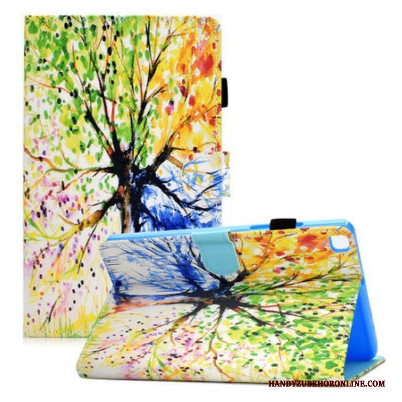 Lederhüllen Für Samsung Galaxy Tab A7 Lite Aquarellbaum