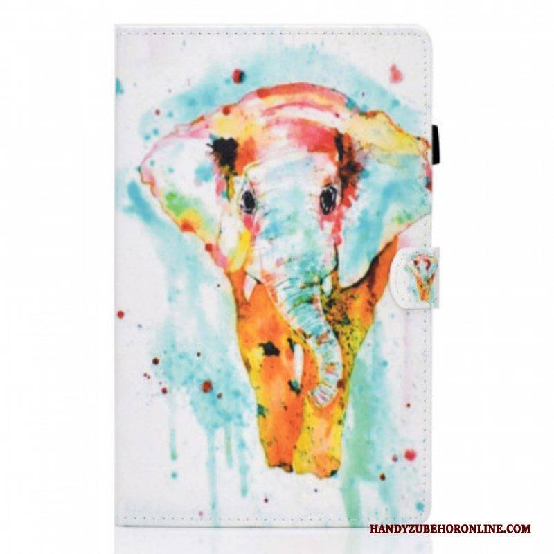 Lederhüllen Für Samsung Galaxy Tab A8 (2021) Aquarell-elefant