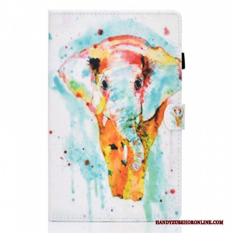 Lederhüllen Für Samsung Galaxy Tab A8 (2021) Aquarell-elefant