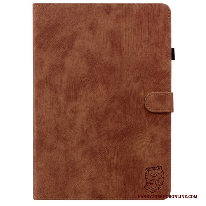 Lederhüllen Für Samsung Galaxy Tab S10 Plus Kleiner Tiger In Wildlederoptik