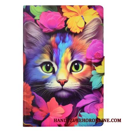 Lederhüllen Für Samsung Galaxy Tab S11 Bunte Katze