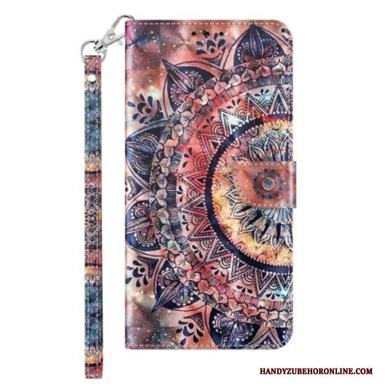 Lederhüllen Für Sony Xperia 1 IV Mit Kordel Buntes Riemchen-mandala