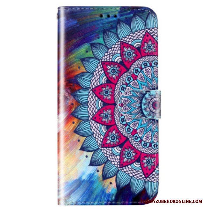 Lederhüllen Für Xiaomi 12 Lite Mit Kordel Buntes Riemchen-mandala